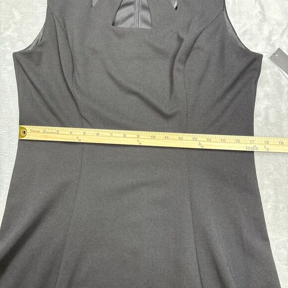 Alyx Dress Solid Black Sleeveless A Line Womens 16 Office Wedding Guest NWT - Picture 3 of 10